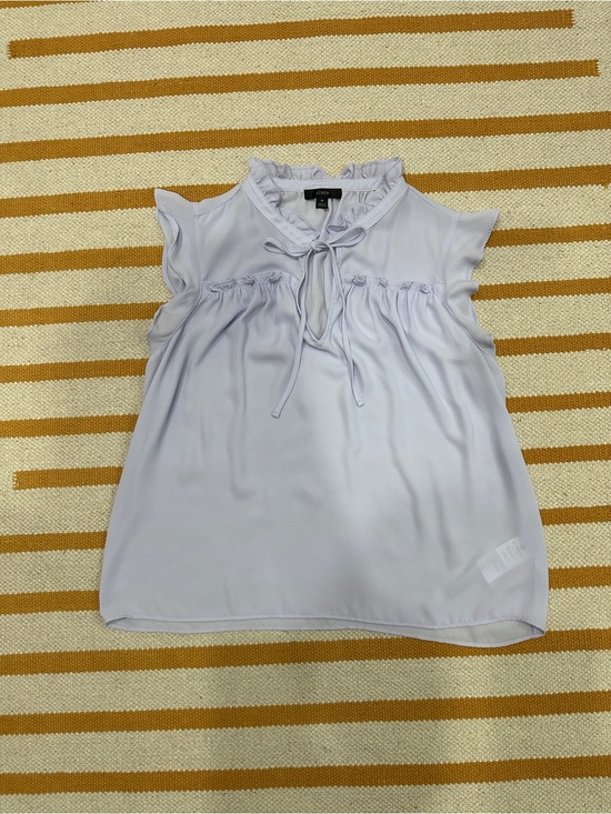 J. Crew Tops - J. Crew Light Lavender Ruffle Tie-Neck Sleeveless Blouse